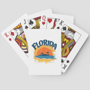 Jeu De Cartes Vintage Florida Retro Tee Design Sunshine