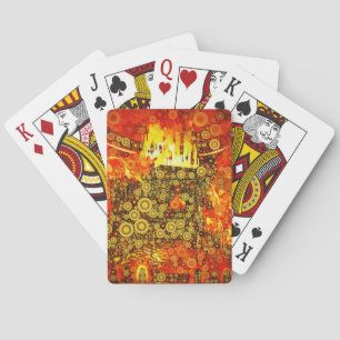 Jeu De Cartes Vintage Gold Fire Abstrait