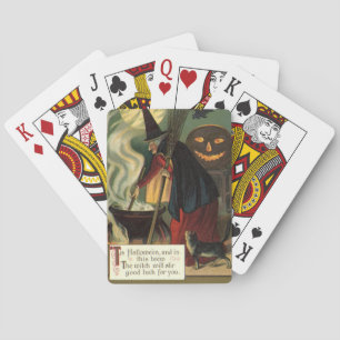 Jeu De Cartes Vintage Halloween sorcière Stirring Magique Cauldr