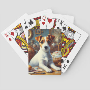 Jeu De Cartes Vintage Jack Russell Terrier Peinture