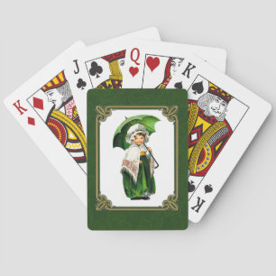 Jeu De Cartes Vintage Little Irish Girl St. Patrick's Day Cadeau