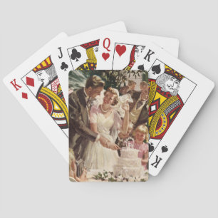 Jeu De Cartes Vintage Mariage Mariée Groom Les jeunes mariés cou