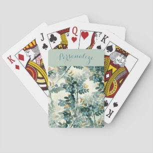 Jeu De Cartes Vintage Mer Green Foliage Feuilles Élégant Motif