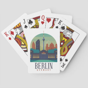 Jeu De Cartes Vintage Minimal Berlin Allemagne Skyline Voyage