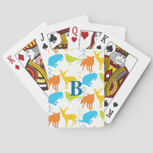 Jeu De Cartes Vintage Moderne Animaux forestiers Motif