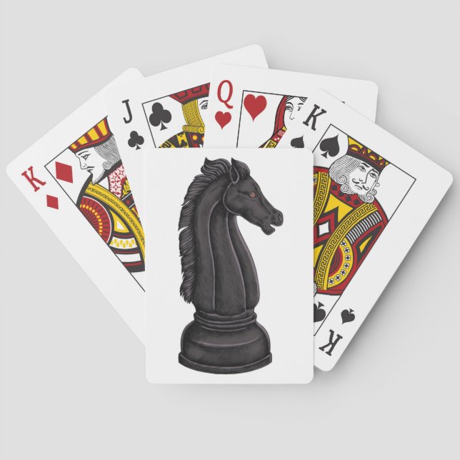 Jeu De Cartes Vintage morceau d'échecs noir (dos)