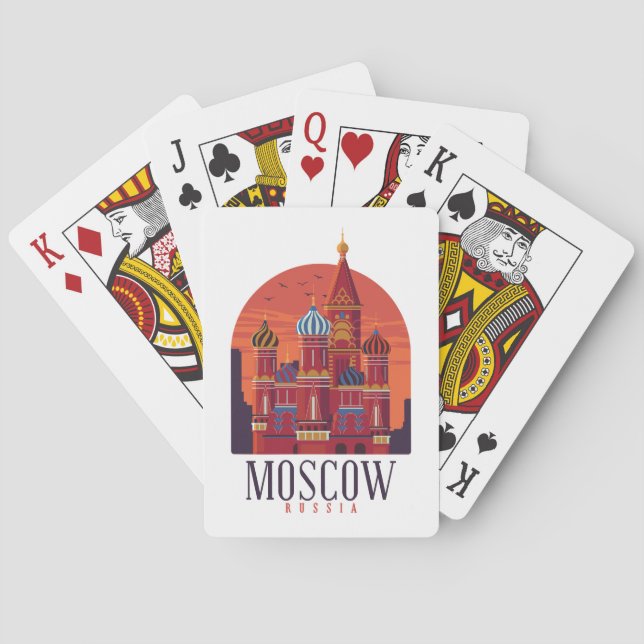 Jeu De Cartes Vintage Moscou Russie Kremlin Skyline (dos)