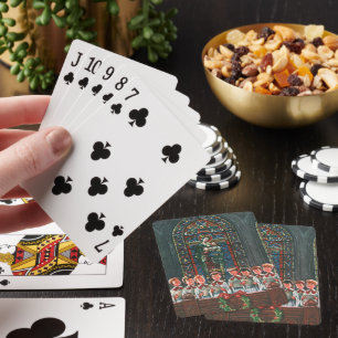 Jeu De Cartes Vintage Noël Enfants chantant Chorale dans l'églis