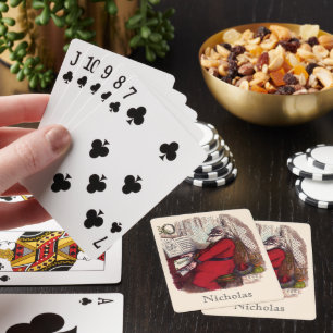 Jeu De Cartes Vintage Noël, Thomas Nast Père Noël au piano