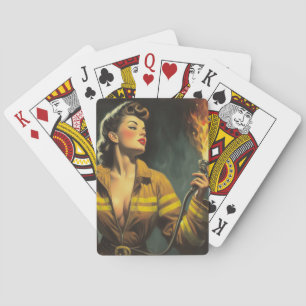Jeu De Cartes Vintage pompier vers le haut