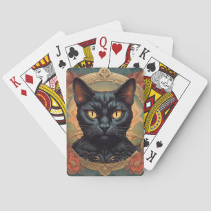 Jeu De Cartes Vintage Pop Art Louis Wain style rétro Chat