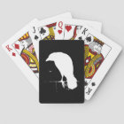 Vintage Raven Silhouette White on Black - Custom