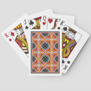 Jeu De Cartes Vintage Rouge Noir Barcelone Carreaux Art Géométri