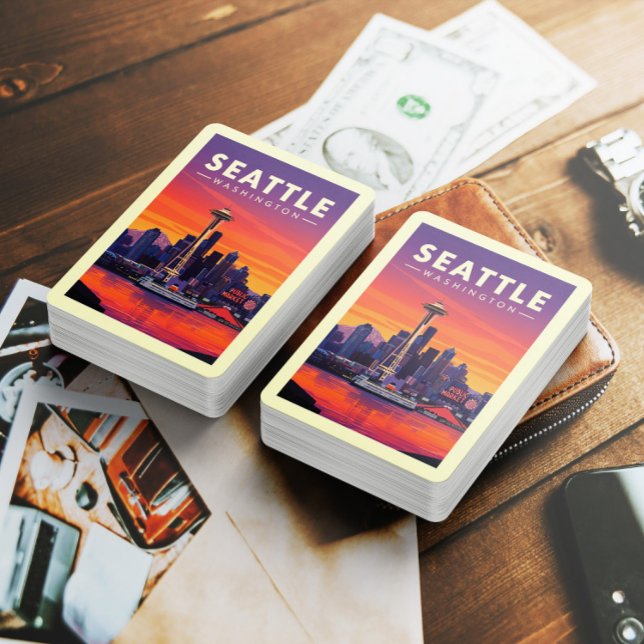 Jeu De Cartes Vintage Seattle Washington (Créateur téléchargé)