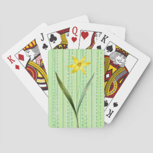 Jeu De Cartes Vintage Style Ressort Daffodique Fleur Lecture Car