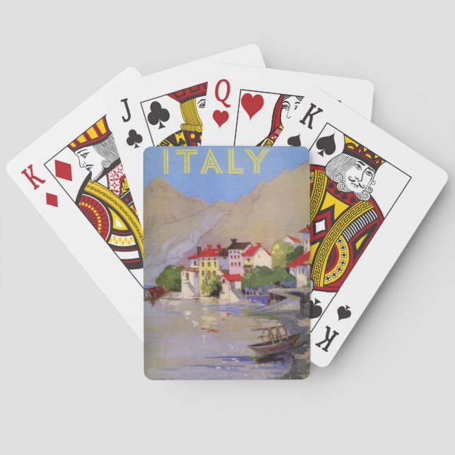 Jeu De Cartes Vintage Village balnéaire Italie Tourisme (dos)