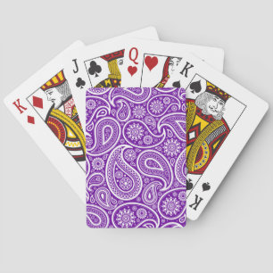 Jeu De Cartes Vintage violet et blanc Paisley Damques Motif