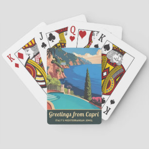 Jeu De Cartes Vintage voyage Capri Italie Bord de mer Rétro Pitt