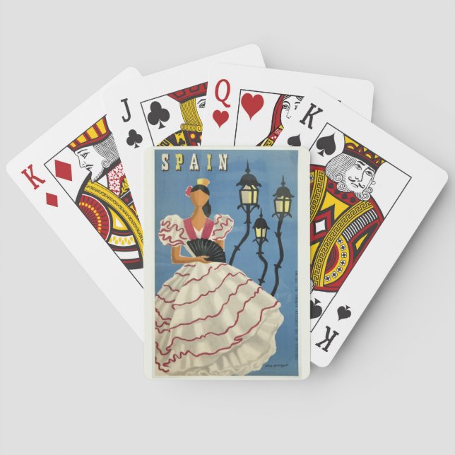 Jeu De Cartes VINTAGE VOYAGE ESPAGNE jouer aux cartes (dos)