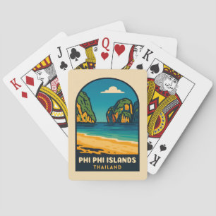 Jeu De Cartes Vintage voyage Phi Phi Îles Thaïlande Plage