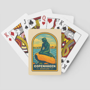 Jeu De Cartes Vintage voyage rétro Copenhague Danemark Sirène