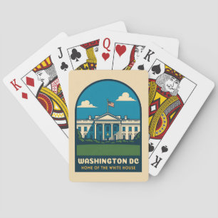 Jeu De Cartes Vintage voyage rétro Maison Blanche Washington DC
