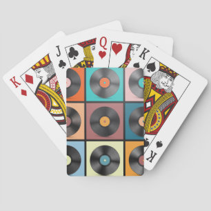 Jeu De Cartes Vinyl records : retro LP set.