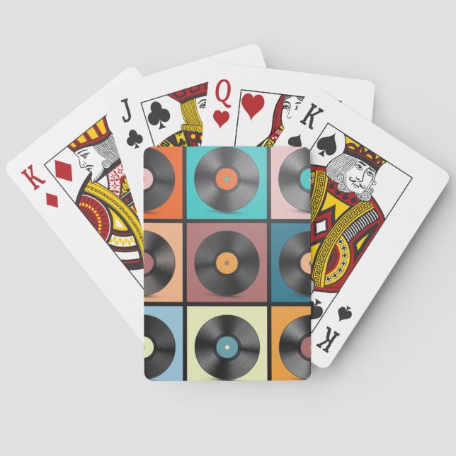 Jeu De Cartes Vinyl records : retro LP set. (dos)