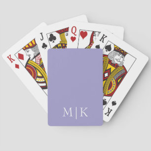 Jeu De Cartes Violet et Blanc Monogramme Moderne