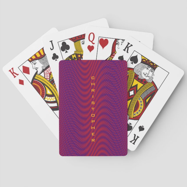 Jeu De Cartes Violet et rouge Psychédélique Frappes, Rad Trippy (dos)