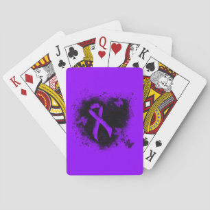Jeu De Cartes Violet Ruban Grunge Heart, lymphome de Hodgkin