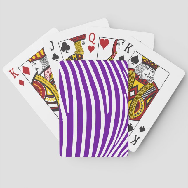 Jeu De Cartes Violet Violet Zèbre rayures (dos)