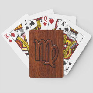 Jeu De Cartes Virgo Zodiac Connexion en bois acajou