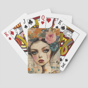 Jeu De Cartes Visage de collage de scrapbook vintage (9)
