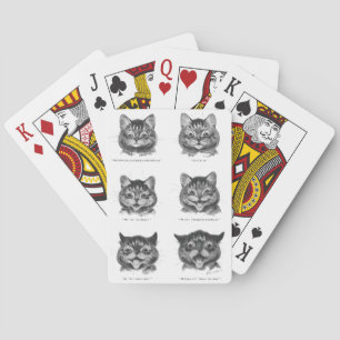 Jeu De Cartes Visage drôle de chat, Louis Wain