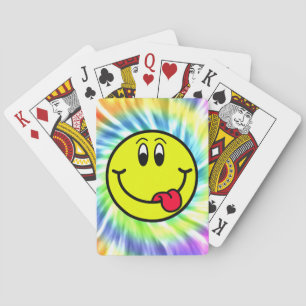 Jeu De Cartes Visage souriant Emoji Tie Dye Design Jouer Cartes