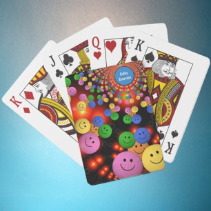 Jeu De Cartes Visages de sourire coloré et de beaux sourires bul