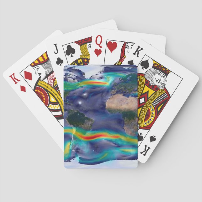 Jeu De Cartes Visualisation Des Vents Mondiaux. (dos)