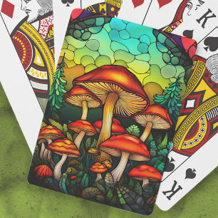 Jeu De Cartes Vitraux Champignons Rouges Amanite Fantastique