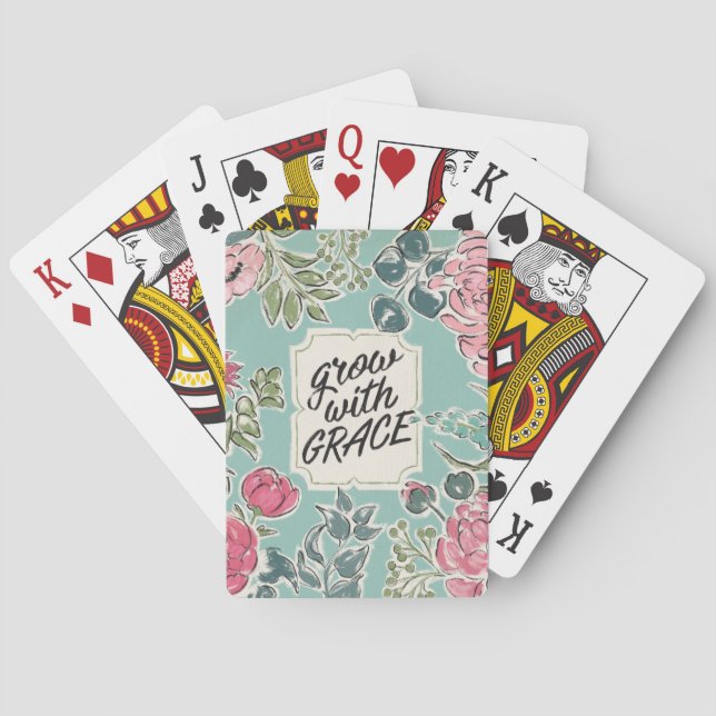 Jeu De Cartes Vivez en fleur | se développent avec la grâce (dos)
