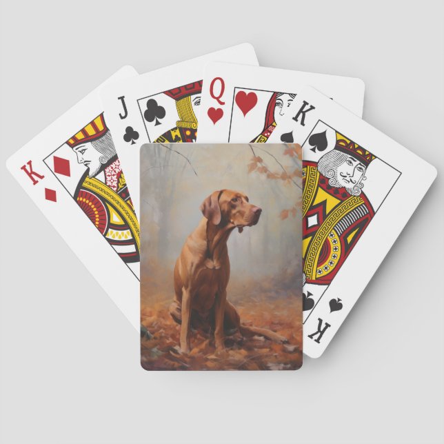 Jeu De Cartes Vizsla à l'automne Feuilles automne Inspire (dos)
