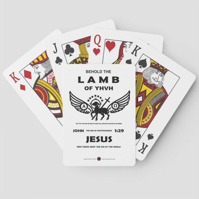 Jeu De Cartes Voici l'agneau de YHVH (dos)