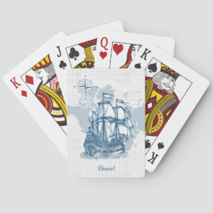 Jeu De Cartes Voilier nautique avec nom Jouer des cartes