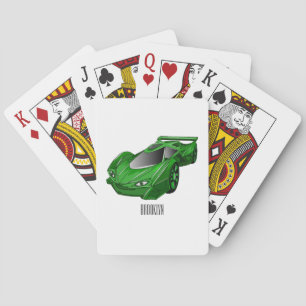 Jeu De Cartes Voiture de sport verte avec illustration airfos