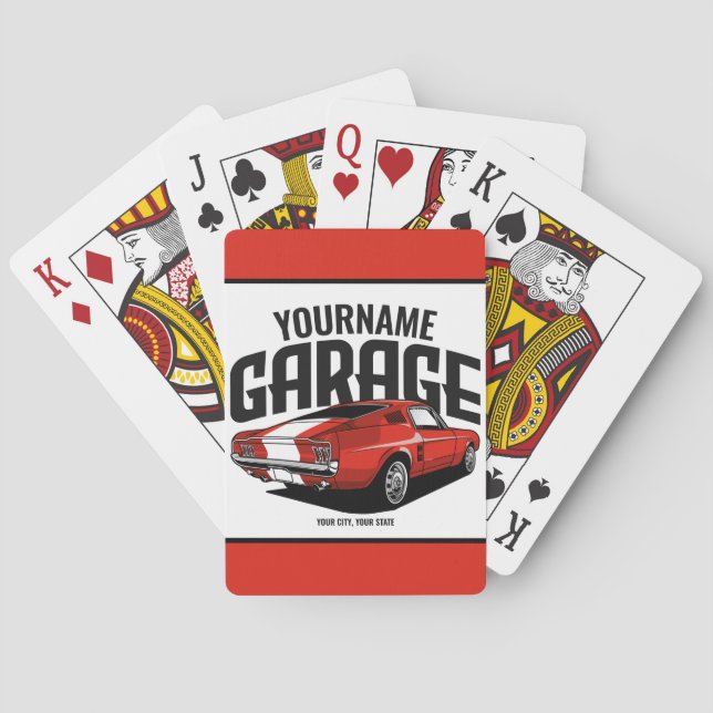 Jeu De Cartes Voiture Muscle Personnalisée 1967 Garage Fastback  (dos)