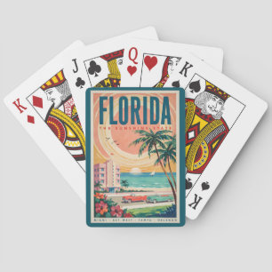 Jeu De Cartes Voitures de la côte de Floride Illustration Art de