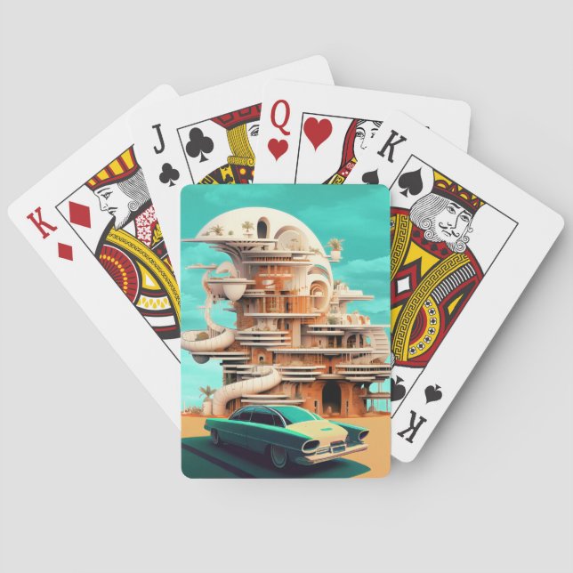 Jeu De Cartes Voitures Futures Rétro Voitures Cinématiques Autos (dos)