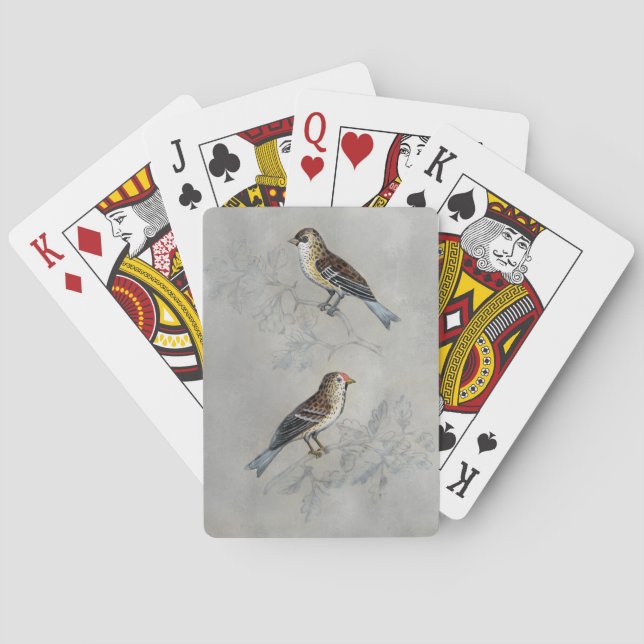 Jeu De Cartes Volière argentée | deux oiseaux (dos)