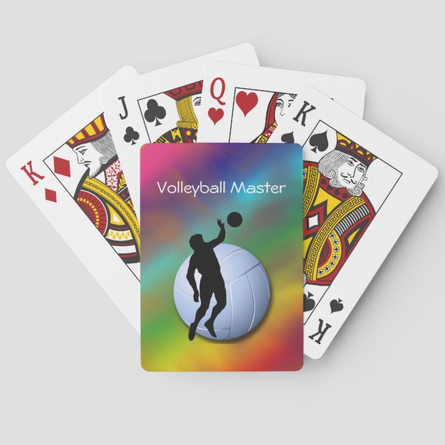 Jeu De Cartes Volley-ball Silhouette Homme Joueur et balle (dos)