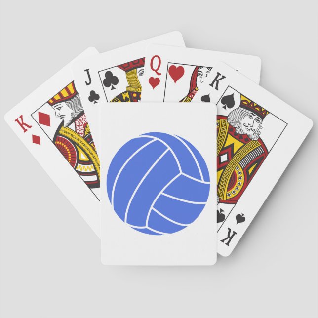 Jeu De Cartes Volleyball bleu royal et blanc (dos)